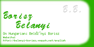 borisz belanyi business card